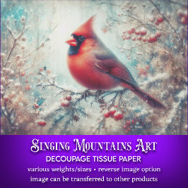 Winter Woodland Kardinal Decoupage Seidenpapier