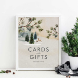 Winter Woodland Kinderduschkarten und Geschenke Poster