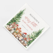 Winter Woodland Merry Little Christmas Baby Shower Serviette (Ecke)