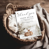 Winter Woodland Oh Deer Theme Baby Boy Dusche Dankeskarte