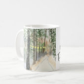 Winter Woodland Path Most Wonderful Time of Year Kaffeetasse (Vorderseite Links)