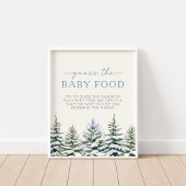 Winter Woodland Raten Sie das Baby Food Game Schil Poster