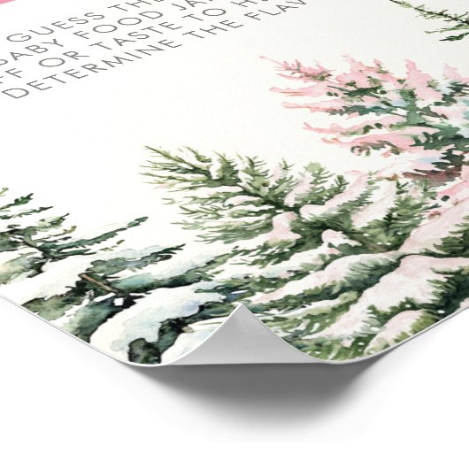 Winter Woodland Raten Sie das Baby Food Game Schil Poster (Ecke)
