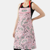 Winter Woodland Retro Personalisiert Pink Weihnach Schürze (InSitu)