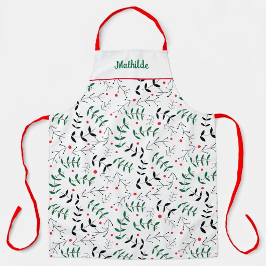 Winter Woodland Retro Personalisiert Weihnachten Schürze (Vorderseite)