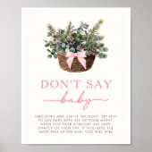 Winter Woodland Say Baby Shower Game Sign Poster (Vorne)