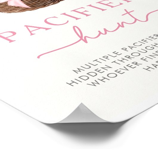 Winter Woodland Schnuller Jagdspiel-Zeichen Poster (Ecke)