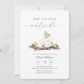 Winter Woodland Sleigh Polar Bear Baby Shower Einladung (Vorderseite)