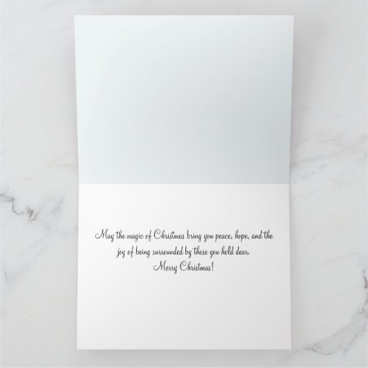 Winter Woodland Snowy Fox & Bird Karte (Innenseite)