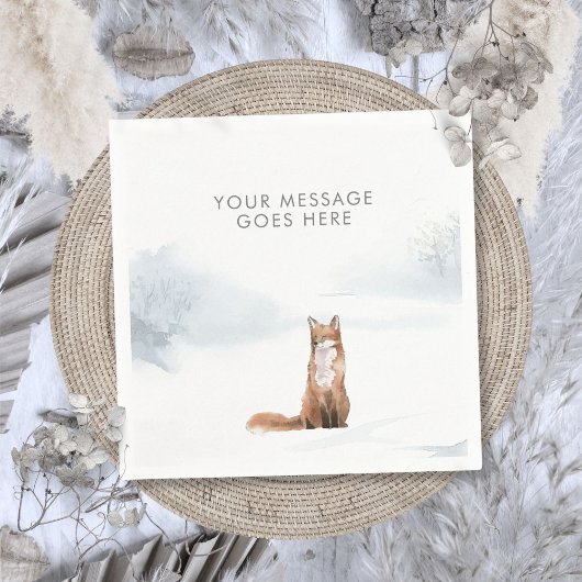 Winter Woodland Szene Fox Weihnachtsfeiertagen Serviette