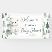 Winter Woodland Teddy Bear Baby Dusche Banner (Horizontal)