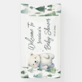 Winter Woodland Teddy Bear Baby Dusche Banner (Vertikal)