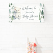 Winter Woodland Teddy Bear Baby Dusche Banner (InSitu)
