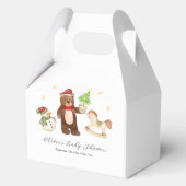 Winter Woodland Teddy Bear Snowman Baby Shower Geschenkschachtel (Rückseite)