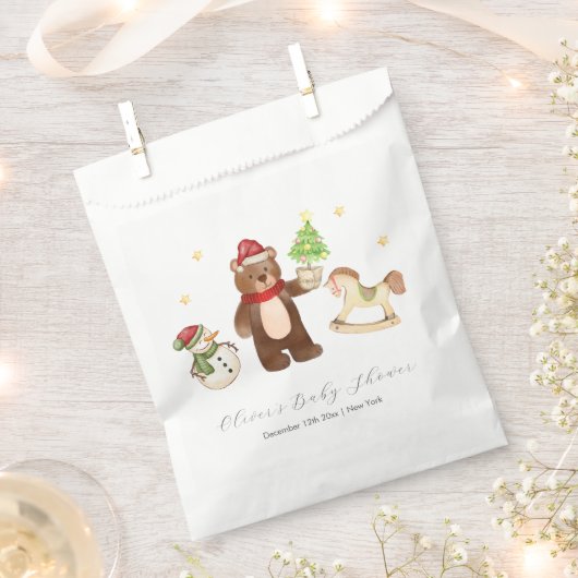 Winter Woodland Teddy Bear Snowman Baby Shower Geschenktütchen (Ausgeschnitten)
