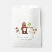 Winter Woodland Teddy Bear Snowman Baby Shower Geschenktütchen (Vorderseite)