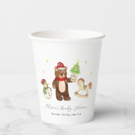 Winter Woodland Teddy Bear Snowman Baby Shower Pappbecher