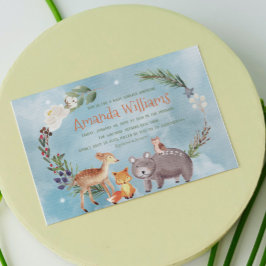 Winter Woodland Tiere Berries Pine Cotton Baby Einladung