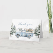 Winter Woodland Tiere Danke Karte (Vorderseite)