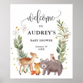 Winter Woodland Tiere Grosser Empfang Poster (Vorne)