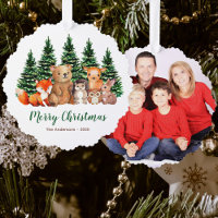 Winter Woodland Tiere Wasserfarbe Frohe Weihnachte