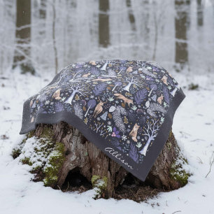 Winter Woodland Violet/Gold ID785 Fleecedecke