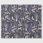 Winter Woodland Violet/Gold ID785 Geschenkpapier (Flach)