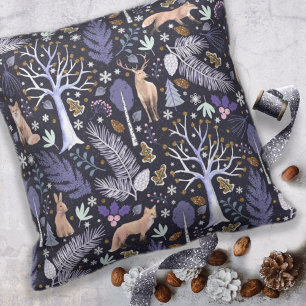 Winter Woodland Violet/Gold ID785 Kissen