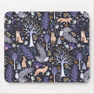 Winter Woodland Violet/Gold ID785 Mousepad