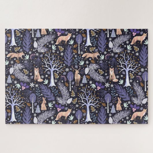 Winter Woodland Violet/Gold ID785 Puzzle (Horizontal)