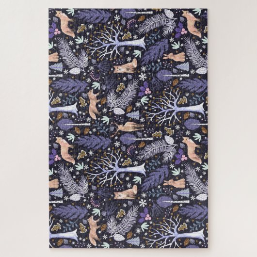 Winter Woodland Violet/Gold ID785 Puzzle (Vertikal)