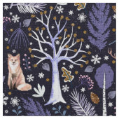 Winter Woodland Violet/Gold ID785 Stoff (Nahaufnahme)