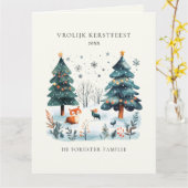 Winter Woodland Vrolijk Kerstfeest Gruß Karte (Gelbe Blume)