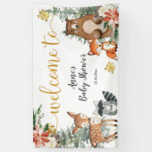 Winter Woodland Weihnachten Blumenjungen Dusche Banner (Vertikal)