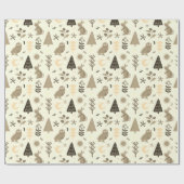 Winter Woodland Whimsy, Weihnachts-Bunny und Owl Geschenkpapier (Flach)