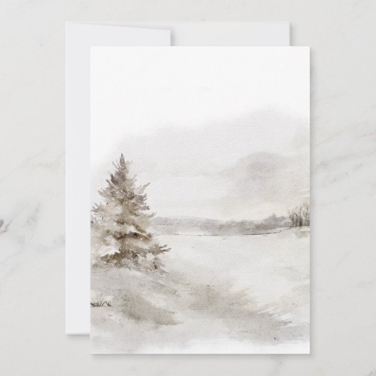 Winter Woodland wir können frühes Abwarten Baby Du Einladung (Rückseite)