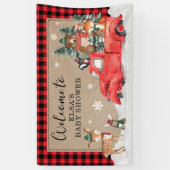 Winter Woodland Wonderland Baby Dusche Willkommen Banner (Vertikal)