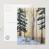 Winter Woodland Wonderland Feiertagspostkarte (Vorne/Hinten)
