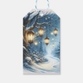 Winter Woods Blue Scene Weihnachten Geschenkanhänger (Vorderseite)