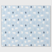 Winter Woods Polar Bears Geschenkpapier (Flach)