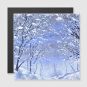 Winter Woods Wasserfarben-Malerei Magnetkarte (Vorne/Hinten)