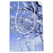 Winter Woods Watercolor Painting Bag Mittlere Geschenktüte (Vorderseite)