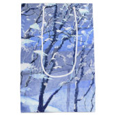 Winter Woods Watercolor Painting Bag Mittlere Geschenktüte (Rückseite)