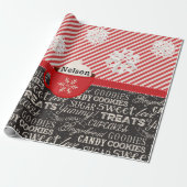 Winter Word Art Holiday Geschenkpapier (Ungerollt)