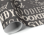 Winter Word Art Holiday Geschenkpapier (Rolleneckpunkt)