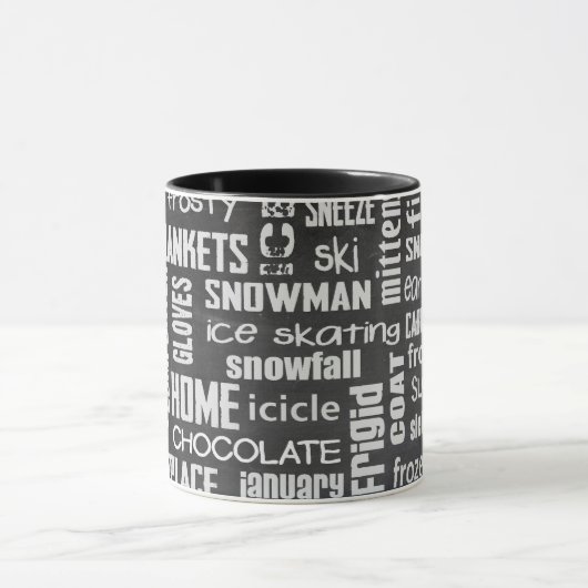 Winter Word Cloud-Collage Tasse (Zentrum)