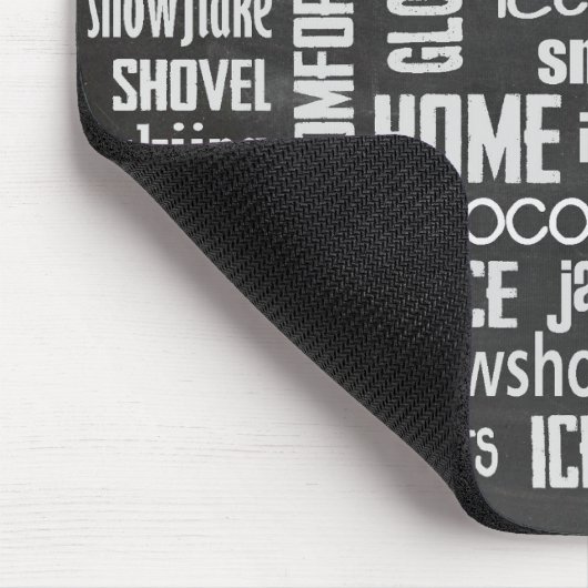 Winter Word Collage Mousepad (Ecke)