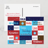 Winter Words Fun Typography Holiday Postcard Feiertagspostkarte (Vorne/Hinten)