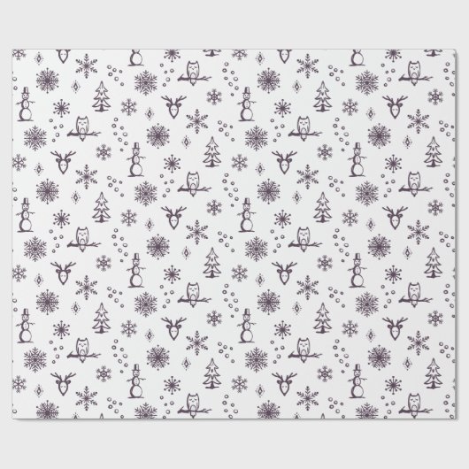 Winter-Wrapping Paper - Schnee + Abb. Geschenkpapier (Flach)