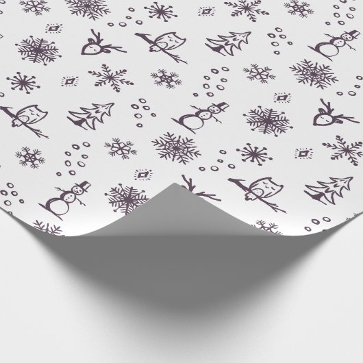 Winter-Wrapping Paper - Schnee + Abb. Geschenkpapier (Ecke)